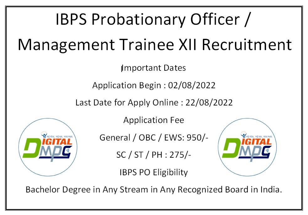 IBPS Probationary Officer / Management Trainee XII Recruitment 